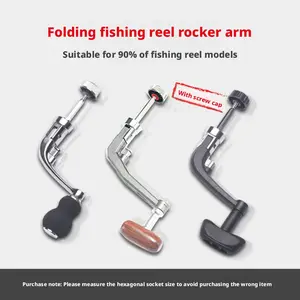 Foldable Metal Handle for Spinning Reel, Zinc Plated Rustproof Fishing Reel Crank Arm Replacement