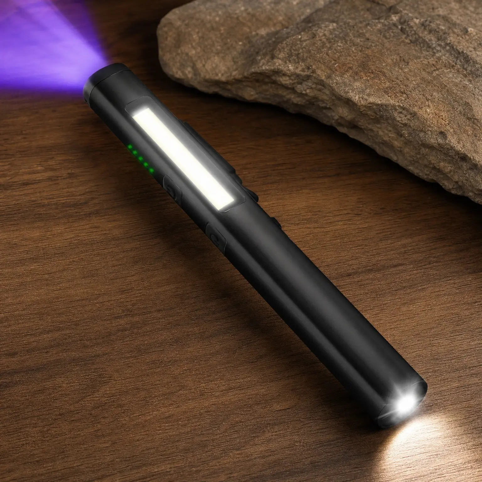 Rechargeable Pen Light, 450 Lumen LED Flashlight with UV Light, Compact Pocket Dual Light Sources for Inspection, Repair Work, and Pet Stain DetectionGift