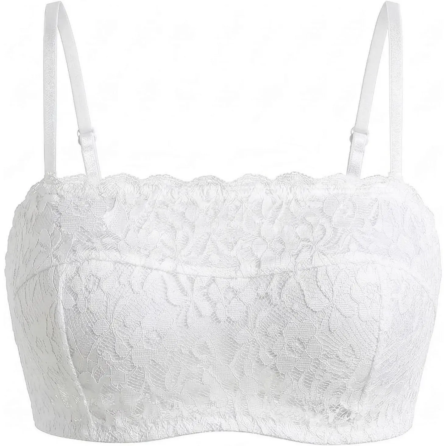 Lace Bandeau Bra for Women, Convertible Strapless Everyday Underwire Lingerie with No-Slip Silicone Grip, Lace Bra, Strapless Bras