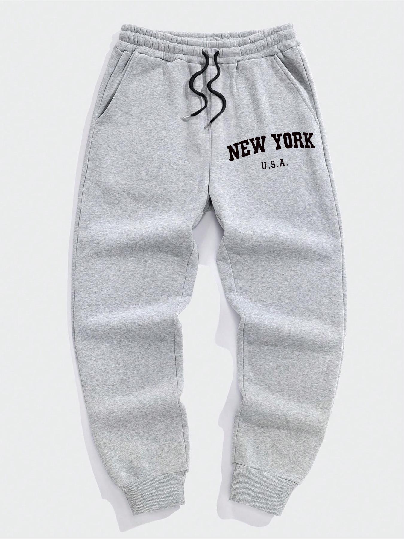 Men's Solid Color Drawstring Waist Sweatpants, Casual Comfy Jogger Pants for Spring & Fall, Men's Trousers for Daily Wear, Casual Sports Trousers