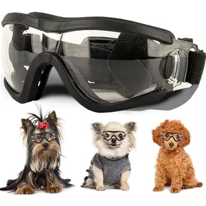 Small Dog Sunglasses with Adjustable Strap UV Protection Puppy Sunglasses Suitable for Dog Eye Protection Soft Dog Goggles