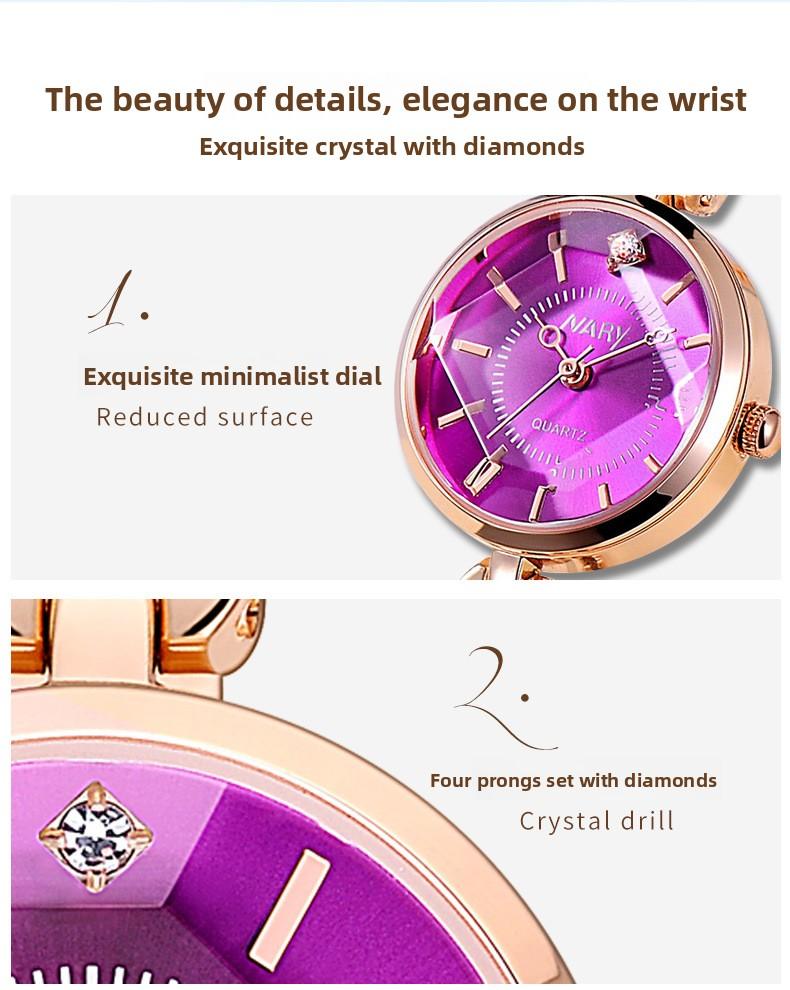 Women's Luxury Rose Gold Bangle Quartz Watch - Blue Dial with Crystal Accents, Jewelry Clasp, Water Resistant, Elegant Casual Wristwatch for Students, Perfect Gift for HerLadies'