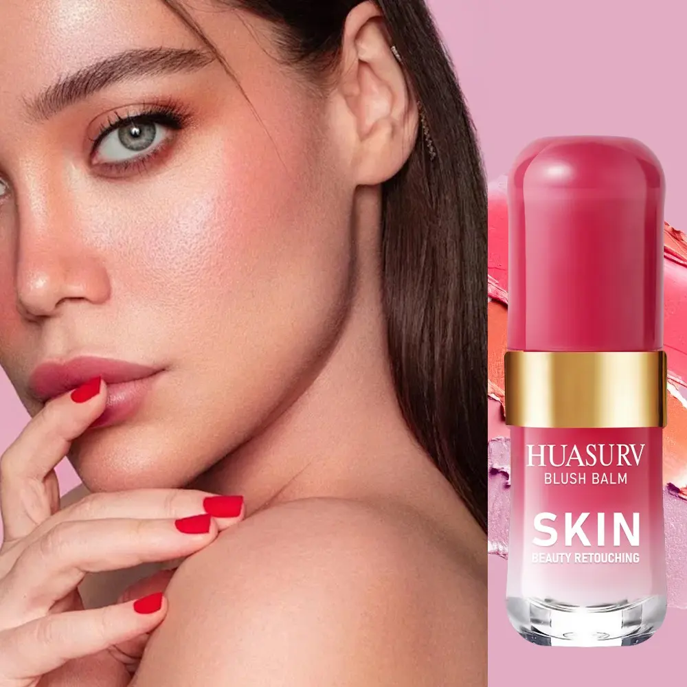 Huasurv Liquid Blush, 5 Warm & Cool Shades, Lightweight, Long-Lasting, Easy to Blend, Suitable for All Skin Types, Daily Use Hs3843