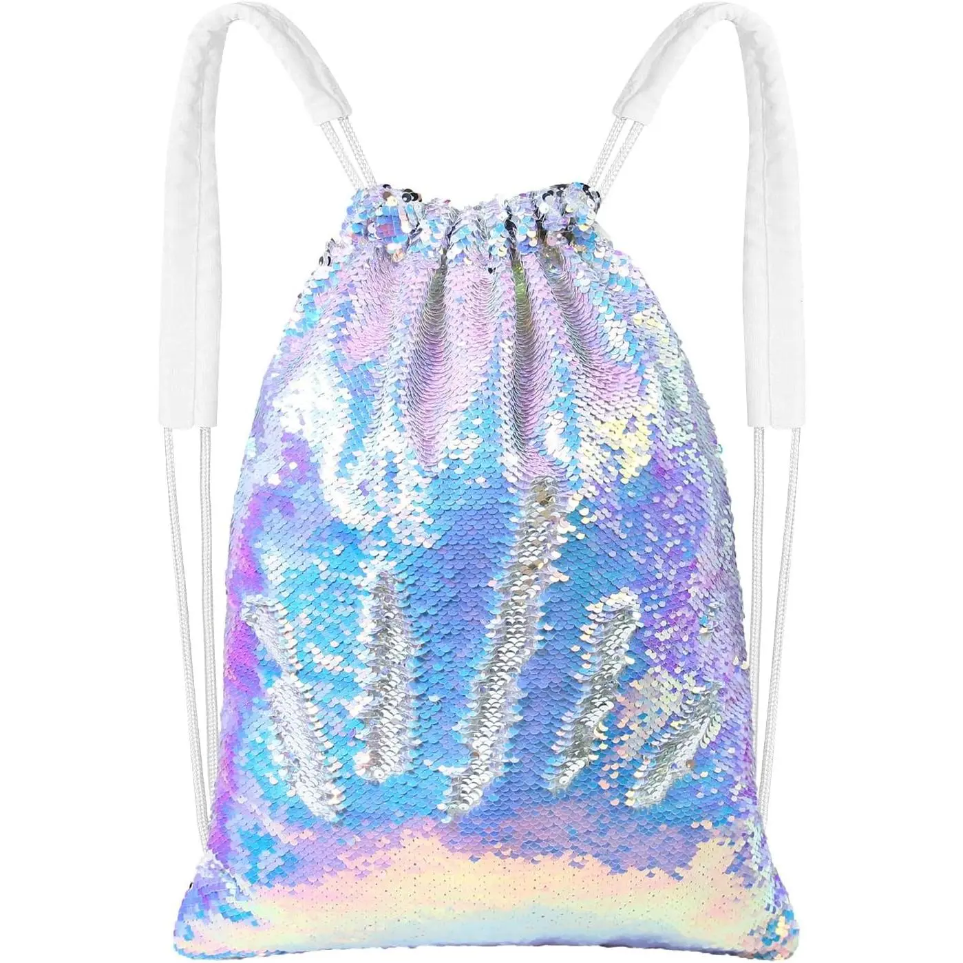 Sparkly Drawstring Backpack Mermaid Sequin Dance Bag Sports Gym Beach Swim Backpack Birthday Easter Gift Bag | Dance Bag
