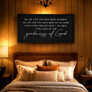 Goodness Of God Faith Sign |   Inspirational Faith Wall Decor |   Christian Wall Art |   Worship Song Canvas |   Goodness of God Lyrics Sign