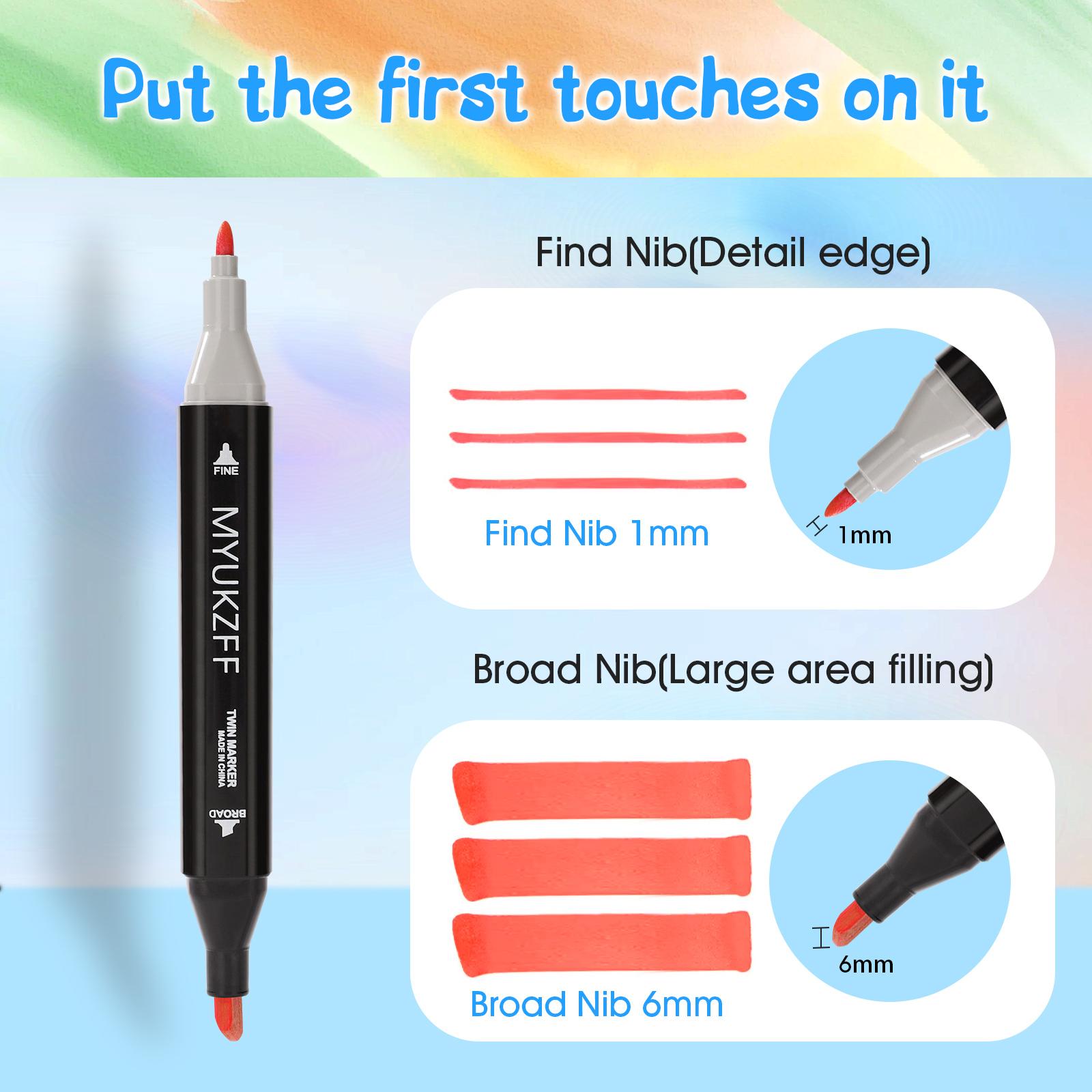 Dual Tips Alcohol Marker Pen, 36/60/80/168pcs Art Marker for Coloring Book Sketching Planner Calendar, School Supplies, Artist Bundle