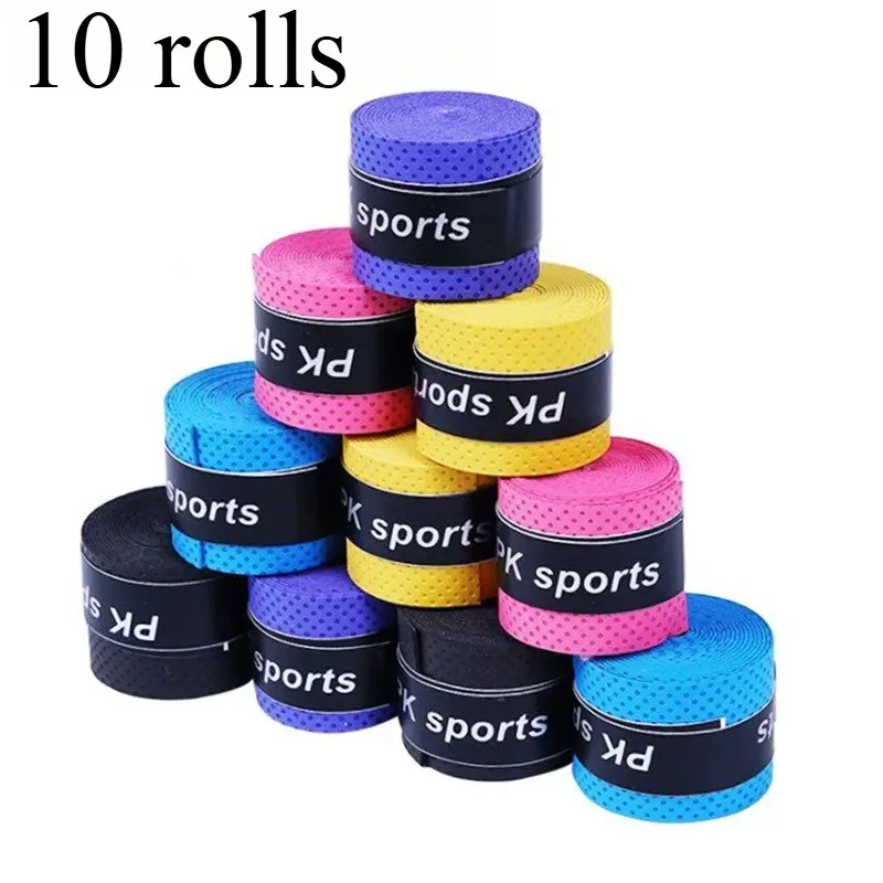10 Rolls Anti-Slip Grip Tape for Fishing Rods, Badminton Rackets, Tennis Rackets, Sweat Absorbing Sports Accessories, Handle Wrap Band