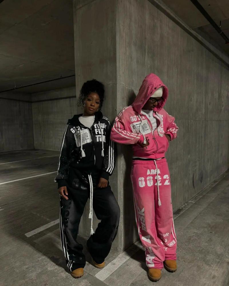 Men's Hoodies America Vintage Sequins Rhinestone Embroidery Zipper Hoodie Men Women Punk Gothic Stripe Patchwork Trendy Sweatshirt