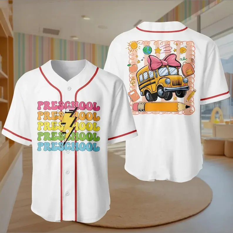 Baseball Jersey, Back to school Jersey Bruh We Back first day of school, Cute Jersey School Gift #   TikTokMadeMeBuyIt #   TikTokShop #   Funny Shirt #   BACK TO SCHOOL #   SCHOOL LIFE