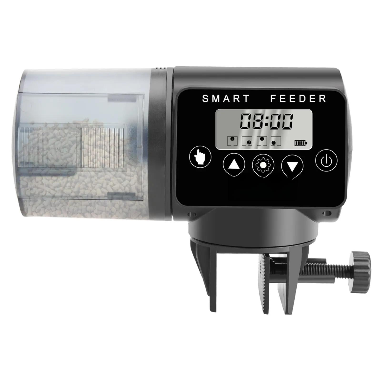 Automatic Fish Feeder for Aquarium, Fish Feeder Automatic Dispenser with Timer for Granules Pallets Strips, Volume Adjustable Pet Supplies