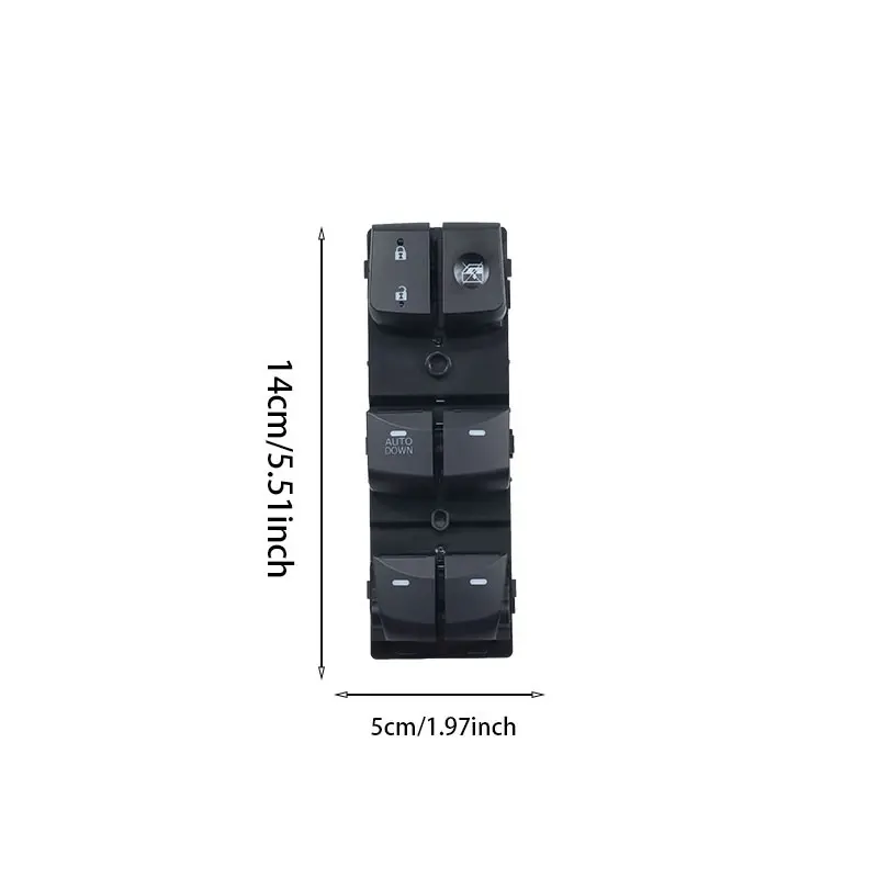 Modern Elantra 2011-2015 Glass Lift Switch Assembly, 16-Pin Front Left Electric Window Control Unit, Oe Code 93570-3x000, Base