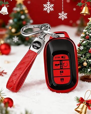 THE WELL KEPT 2pcs for Toyota Key Fob Cover Tacoma Prius Venza Corolla Crown Sequoia Tundra Grand Highlander RAV4 Prime,4 Buttons Remote for Toyota Key Protection Case Key Chain Car (Black Red)
