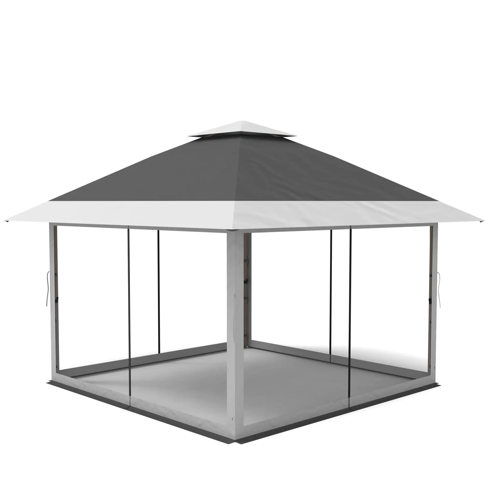 GARVEE12x12 Pop Up Gazebo Outdoor Canopy Shelter with Mosquito Netting and 4 Standbags, Instant Setup Tent for Lawn, Garden, Backyard, Deck Available in Charcoal Gray + Light Gray, Red + Light Grey, Olive Green + Taupe