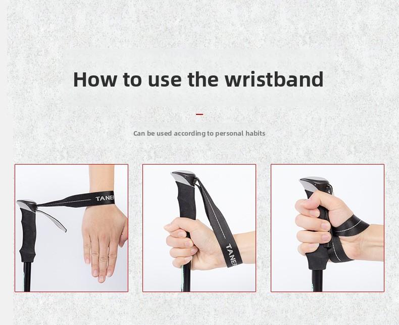 Aluminum alloy folding trekking pole, ultra-light and ultra-short, telescopic outdoor walking stick for hiking and climbing, 5-section walking pole