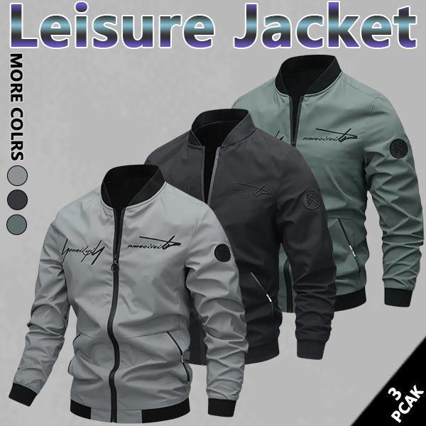 Men's Casual Windproof Jacket Outdoor Mountaineering Camping Polyester Personalized Letter Embroidery Bomber Jacket Beige Gray Qh Long Sleeve Zipper Daily Fashion Wear