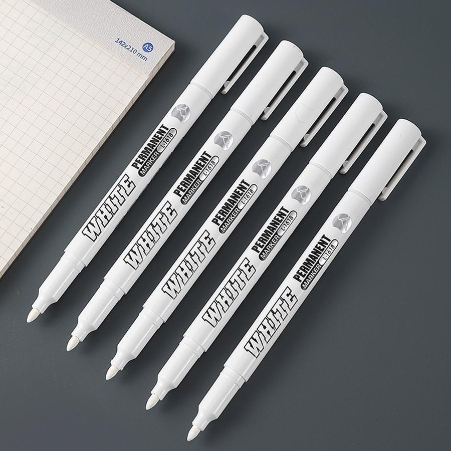 White Ink Marker Pen, 1/2/3/4/5 Counts Quick-Dry Waterproof Paint Marker Pen, Permanent Oil Marker, Stationery Supplies for Home, School and Office #GLOBAL PICKS