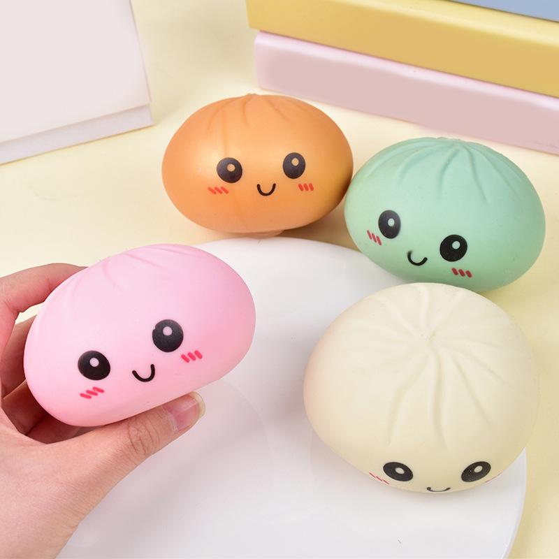 Funny Realistic Chinese Bun Squishy Dumpling Stress Ball in Mini Steamer Oddly Satisfying ASMR Fidget Toy Soft Dough-Like Squeeze Toy for Anxiety & ADHD Relief| Cute Desk Accessory & Stocking Stuffer| Party Gift for Easter Halloween Christmas Thanksgiving