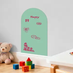1pc Multi Functional Self-Adhesive Soft Magnetic Whiteboard, Kids Graffiti Wall, Memo Board,With Smooth Writing,Including 1 Storage Box, 2 Water-Based Crayons And 1 Piece Of Cloth
