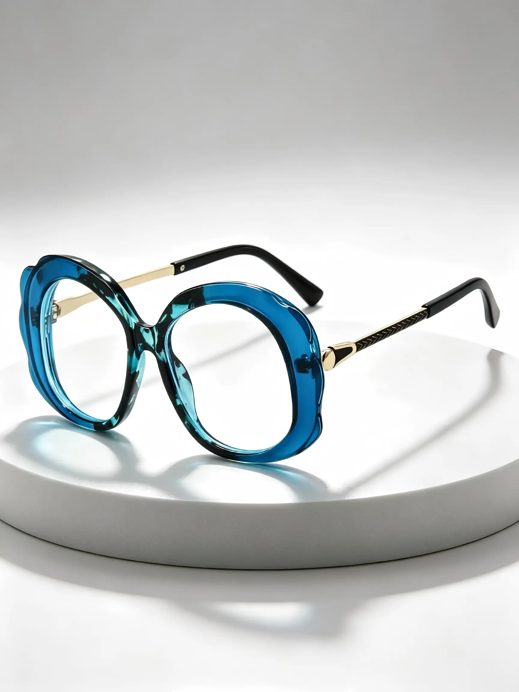New Fashion Round Sunglasses for Women, European and American Style Decorative Eyewear, Large Frame Trendy Personality Glasses