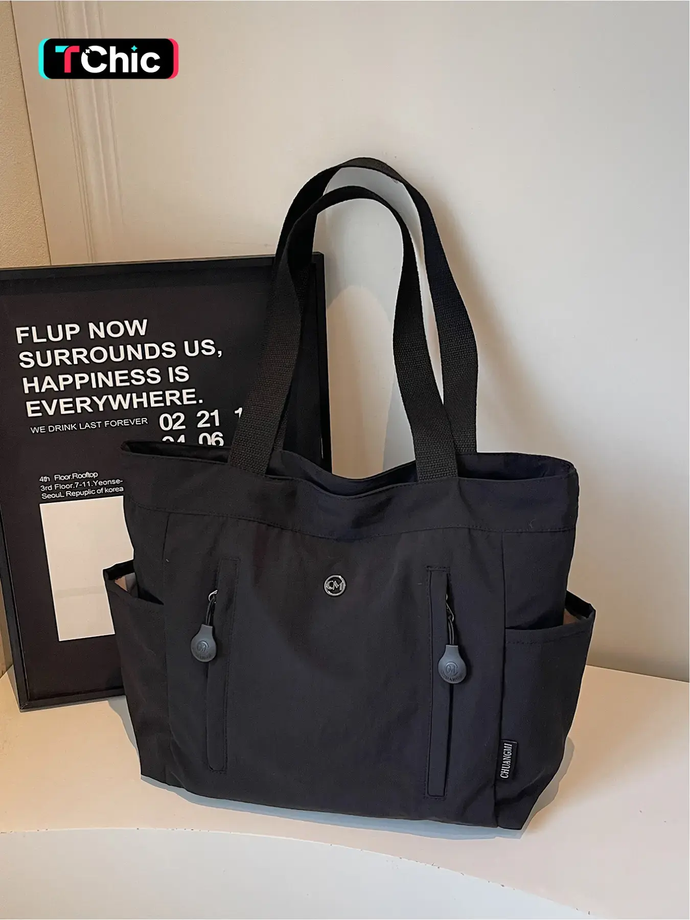 Fashionable Large Capacity Tote Bag, Casual Tote Bag, Lightweight and Spacious Design, Neutral Simple Shoulder Bag for Daily Use, Multiple Side Pockets, Comfortable Handbag, Daily Commuting Bag, Daily Commuter Tote