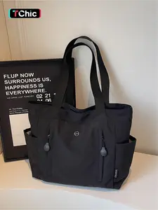 Fashionable Large Capacity Tote Bag, Casual Tote Bag, Lightweight and Spacious Design, Neutral Simple Shoulder Bag for Daily Use, Multiple Side Pockets, Comfortable Handbag, Daily Commuting Bag
