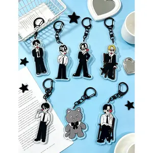 Idols TWS NO Tragedy  Cartoon Keychain Pop-up Store Keyring Jiho Dohoon Ririn Kyungseo Jiwoo Minju Fans Collections