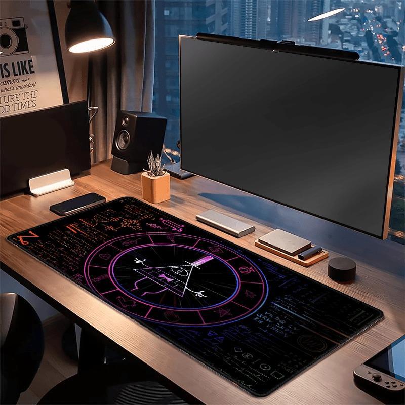 Mysterious Geometric Pattern Mouse Pad, Rectangle Gaming Mouse Pad, Office Desk Keyboard Mat for Home Office Desk