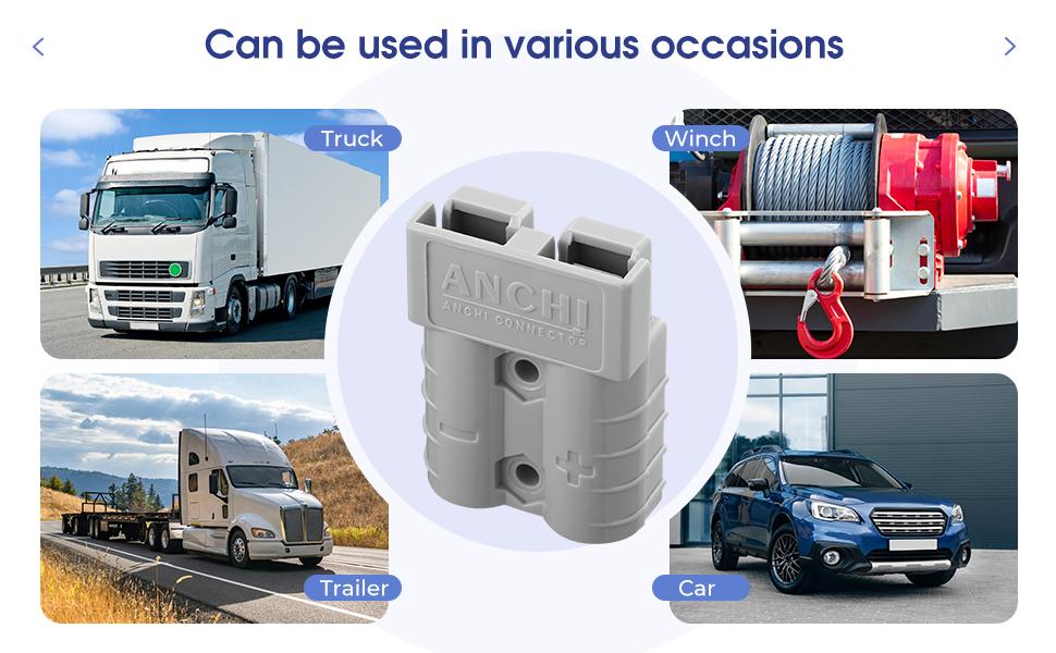 8 Pcs 10-12 Gauge Battery Quick Connector 50 Amp Battery Quick Connect Disconnect with 10/12 AWG, Wire Harness Plug Kit Cables Connect Disconnect Plug for Motor Recovery Winch Trailer Towing Systems