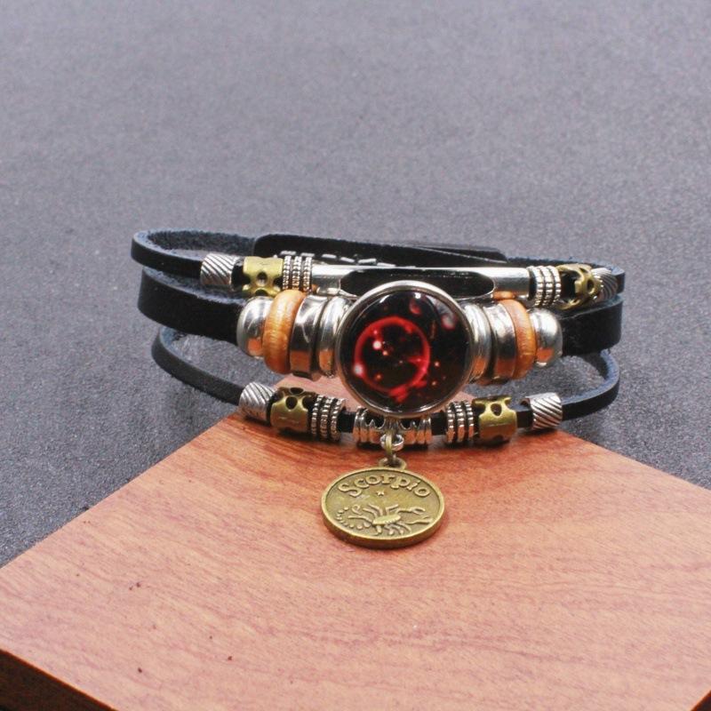 Twelve Zodiac Sign Bracelets Korean Style for Couples and Friends Fluorescent Glowing Bangles Jewelry Gifts Ideal for Her Him