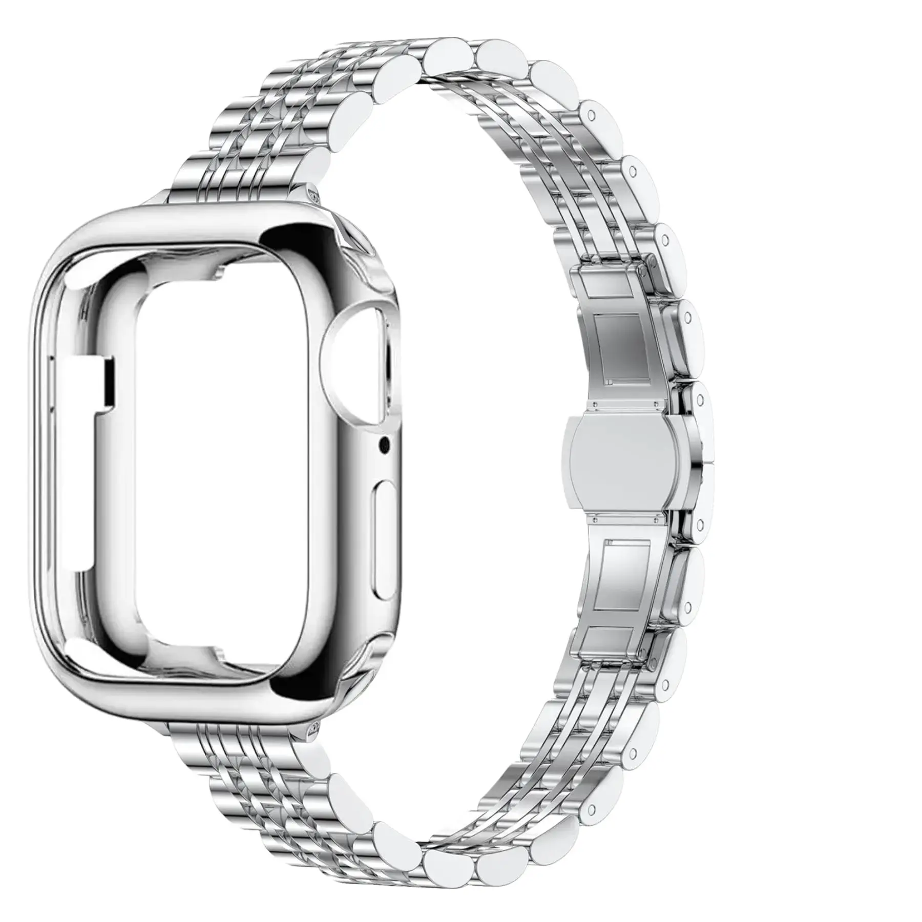 Durable Metal Watch Band & Case & Tool Set, 1 Set Replacement Watch Band & Protective Case & Tool, Watch Accessories Compatible with iWatch Series 9 8 7 6 5 4 3 2 1 SE, Smart Watch Straps, Smartwatch Accessories