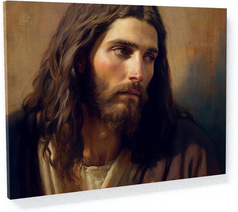 1 Count Sense Canvas Jesus 1 Canvas Art - Home Decor Wall Art Print Poster Painting Large 16x12inch Frameless
