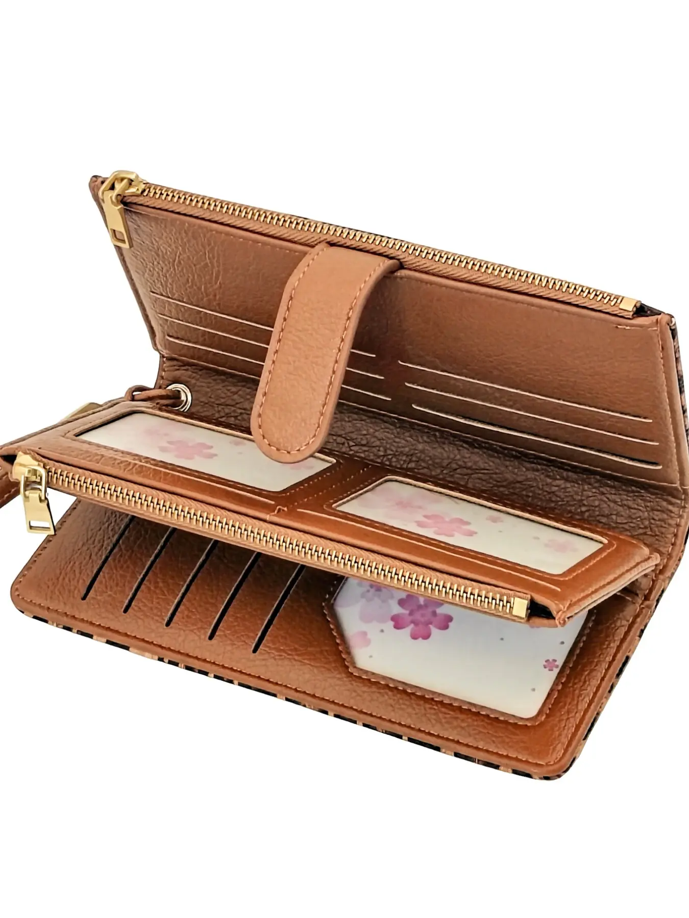 Women's Long PU Wallet, Lightweight Zip Design, Fashionable and Secure, Vintage Dual Zip Buckle, Business Casual Multi-Card Slot, Travel Shopping Wallet