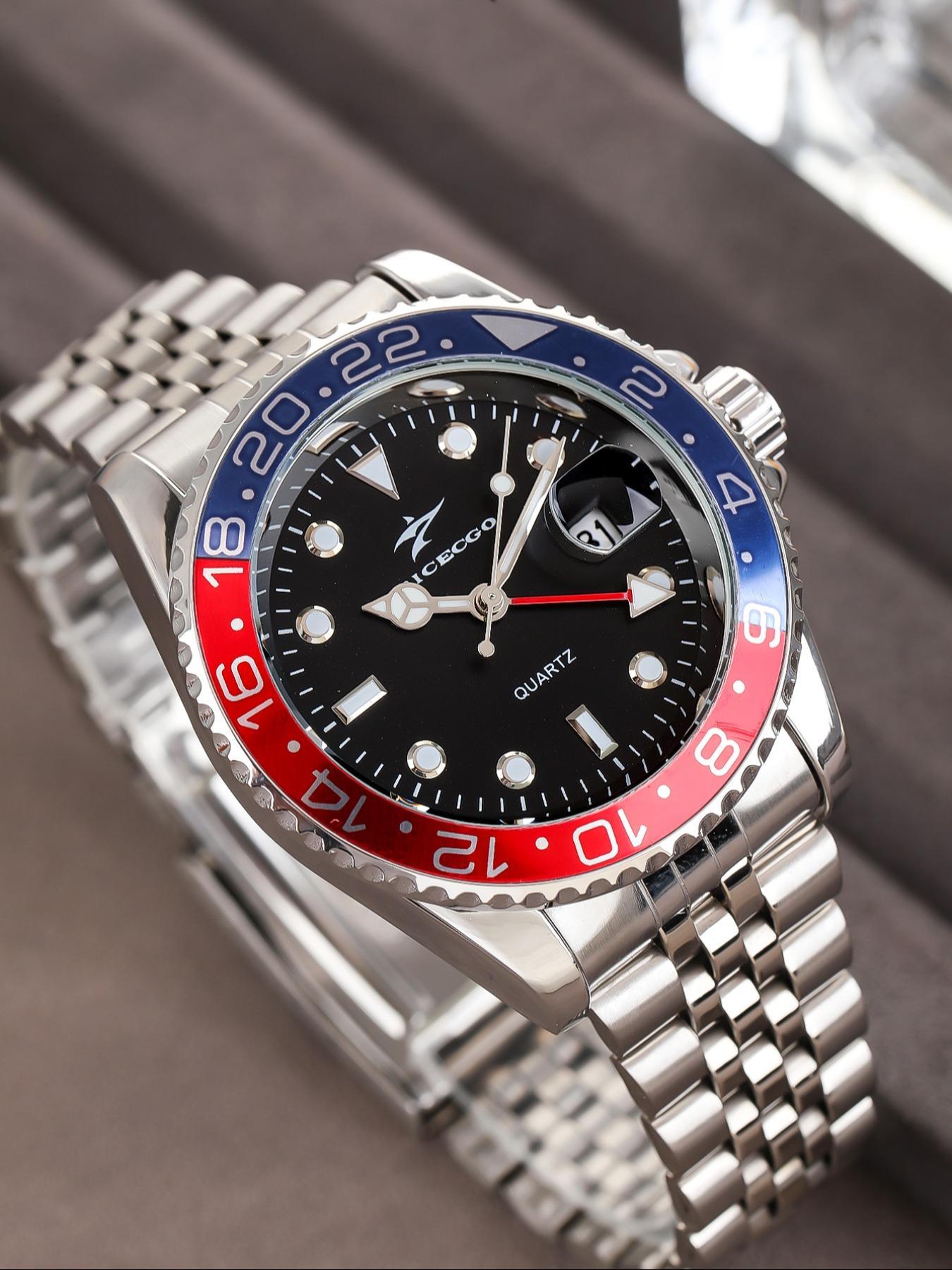Men's Business Fashion Round Dial Stainless Steel Quartz Wristwatch for Party, Trendy All-match & Exquisite Watch for Birthday Gift with Box Men's Business Fashion Round Dial Stainless Steel Quartz Wristwatch for Party, Trendy All-match & Exquisite Watch for Birthday Gift with Box