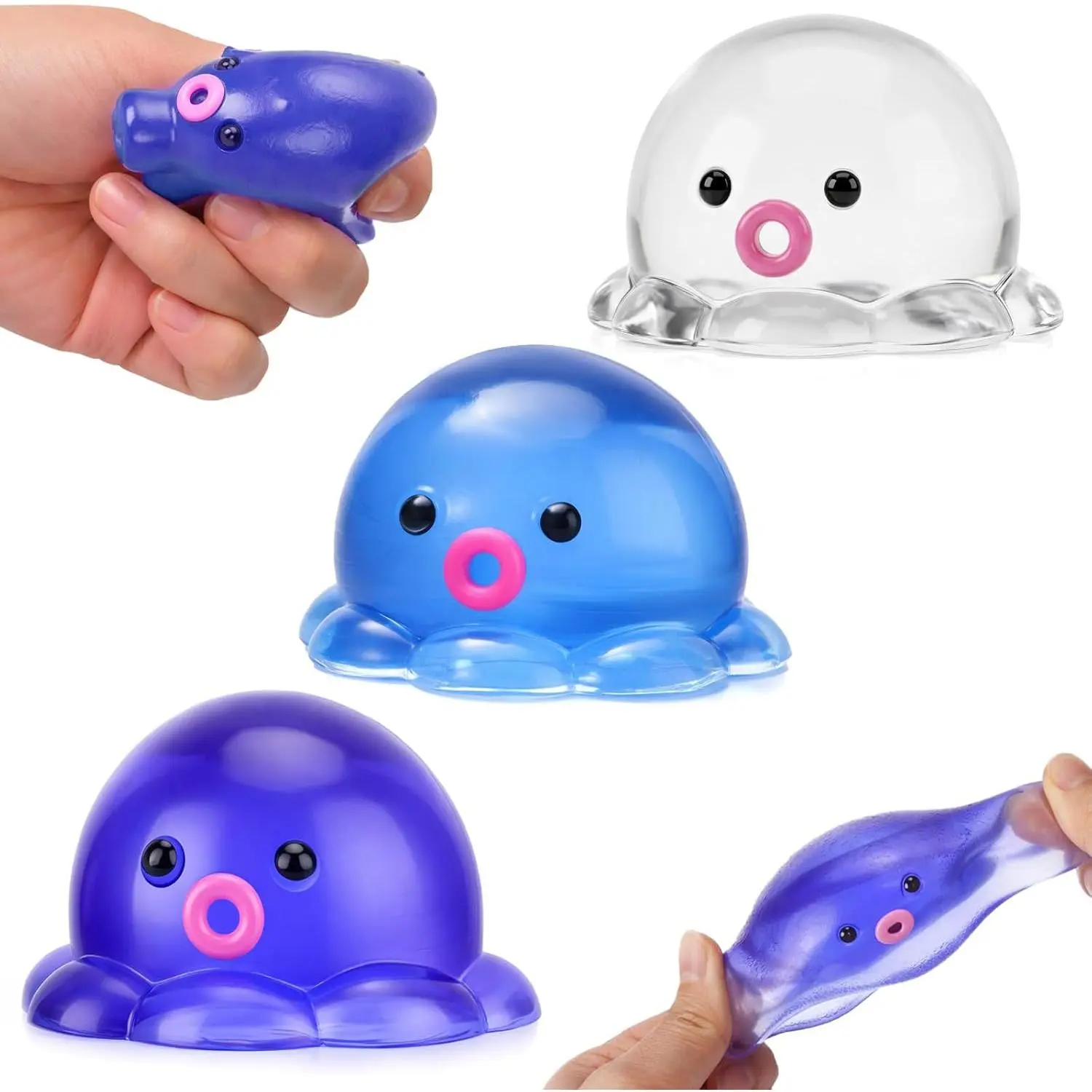 Squishy Octopus,3 PCS Ultra-Soft Stress Relief Squishy Fidget Toys Adults,Small Cute Sensory Squeeze Toys,Fun Kids Enjoy Decompression Toy,Soft and Relaxing Squeezing Toy
