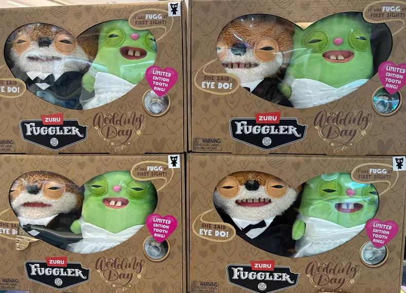 2026 New Fuggler Wedding Theme Ugly-Cute Monster Plush Toy | Funny Toothy Stuffed Doll | Trendy Collectible, Desk Decor & Gift