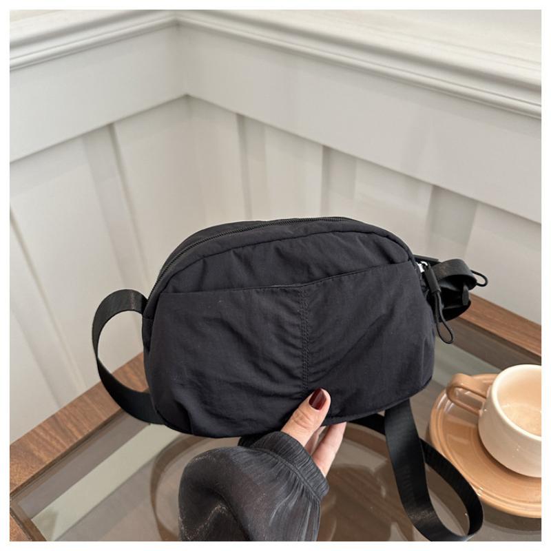 Simple Literary Small Square Bag Solid Color Casual Japanese Style Personality Single Shoulder Crossbody For Women