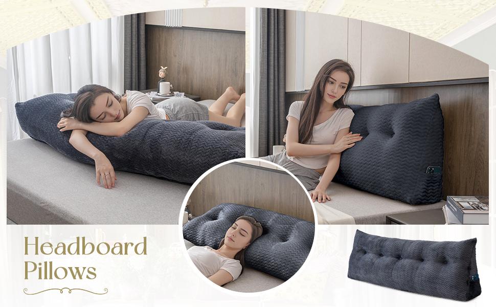 Headboard Wedge Pillow Large Headboard Pillow Wedge Pillow Headboard Soft and Supportive Bed Rest Reading Pillows for Sitting in Bed with Removable Cover Headboard Wedge Pillow Large Headboard Pillow Wedge Pillow Headboard Soft and Supportive Bed Rest Reading Pillows for Sitting in Bed with Removable Cover