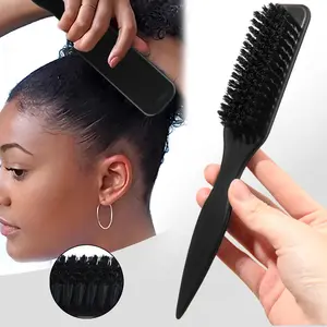 Women's Sharp Tailed Hair Brush, Men's Vintage Oil Head Styling Brush, Beard Brush, Slick Back Hair Brush For Sleek Ponytail Bun & Smoothing Baby Hairs, Edge Control - Backcombing & Teasing Hairbrush With Wide Rat Tail For Sectioning & Parting