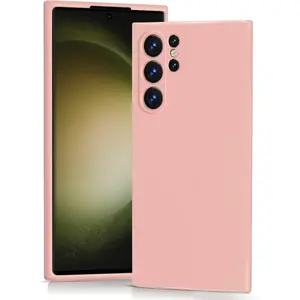 T Tersely Liquid Silicone Case for Samsung Galaxy S23 Ultra 5G (6.8-inch), Suitable for Wireless Charger Shockproof & Scratch Soft Case Cover with Liquid Silicone Rubber Skin, Pink
