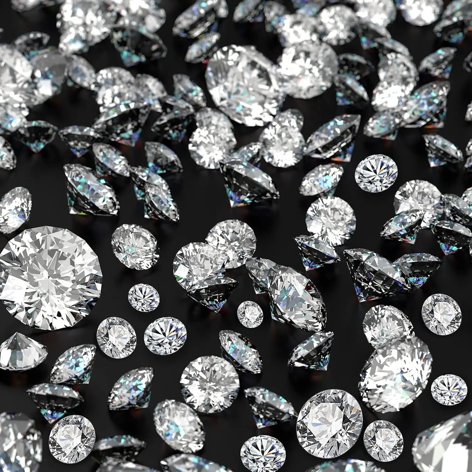 800 Pieces Clear Acrylic Diamond Table Scatter Crystals, Multiple Sizes 2/3/6/8/12mm for Vase Fillers Party Event Table Decorations