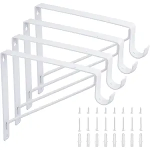 Heavy Duty Closet Rod Bracket 10.8”x10.8” Closet Rod Holders Support Right Angle Closet Shelf Bracket for Revive Your Sagging Rod