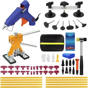 59 count Paintless Dent Repair Kit - Professional Dent Puller for Small to Medium , Auto Dent  with Golden Lifter & Bridge Puller, Hot Glue  Repair Set for Door Dings