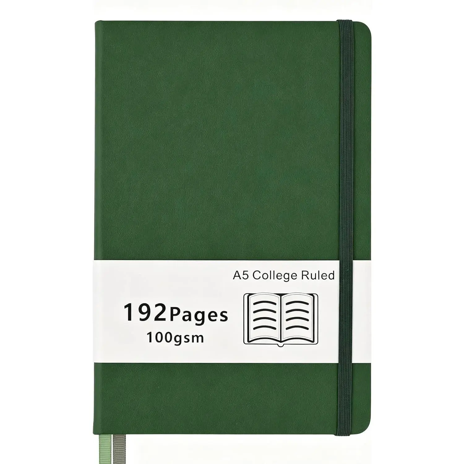 A5 Lined Notebook with 192 Pages, College Ruled Journal 100GSM Paper, Black | Medium 5.7"x 8.3" Hardcover Leather Thick Acid-Free Paper No Bleeding for Women Men Journaling Note Taking Office Work Diary