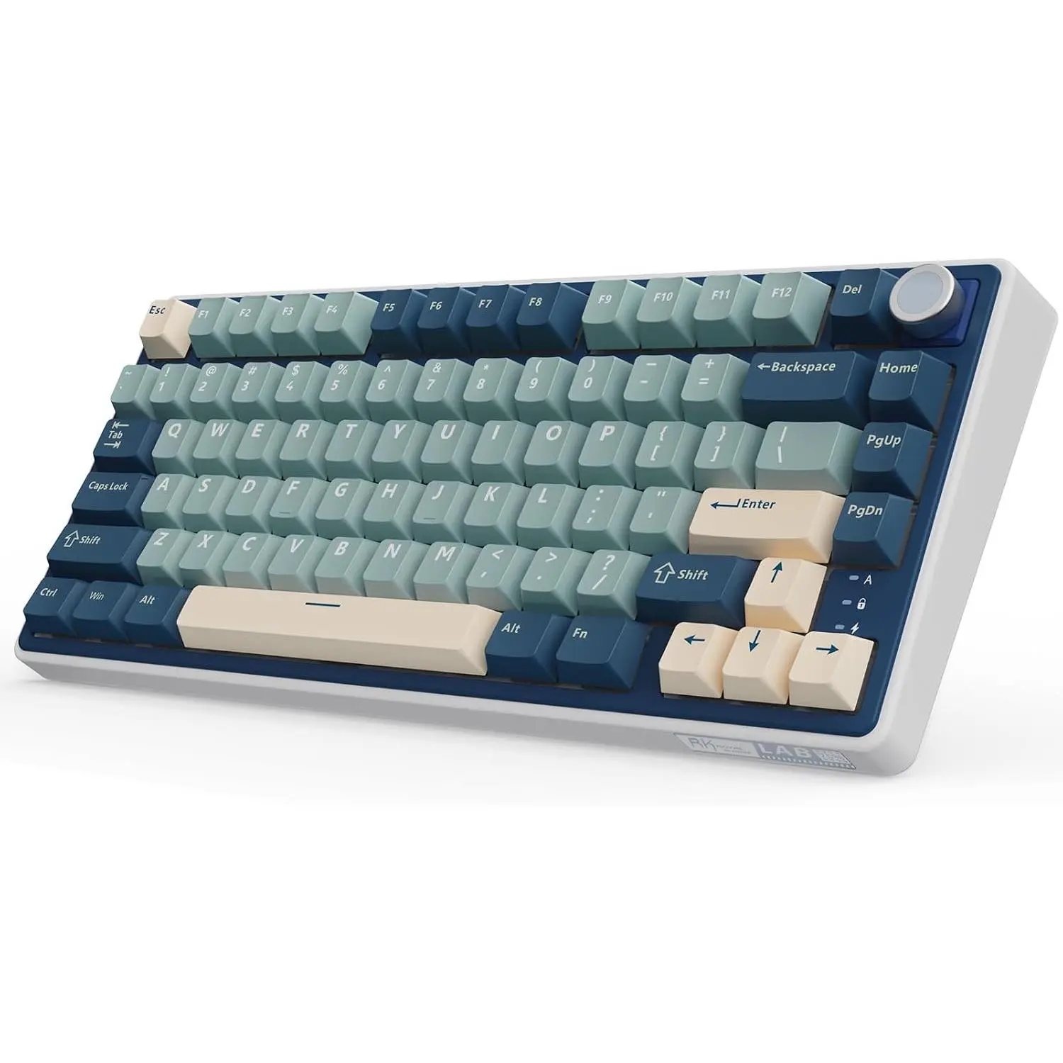 R75  Mechanical Keyboard, 75% Percent Custom Gaming Keyboard Gasket Mount RGB Backlit with Knob & PBT Keycaps, BT5.1/2.4GHz/USB-C, Hot Swappable Cream