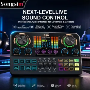 S30 Audio Mixer, Live Audio Mixer, Podcast Mixing Console, Podcast Equipment, Supports XLR/48v Phantom Power Interface, High-Quality Audio Recording & Output