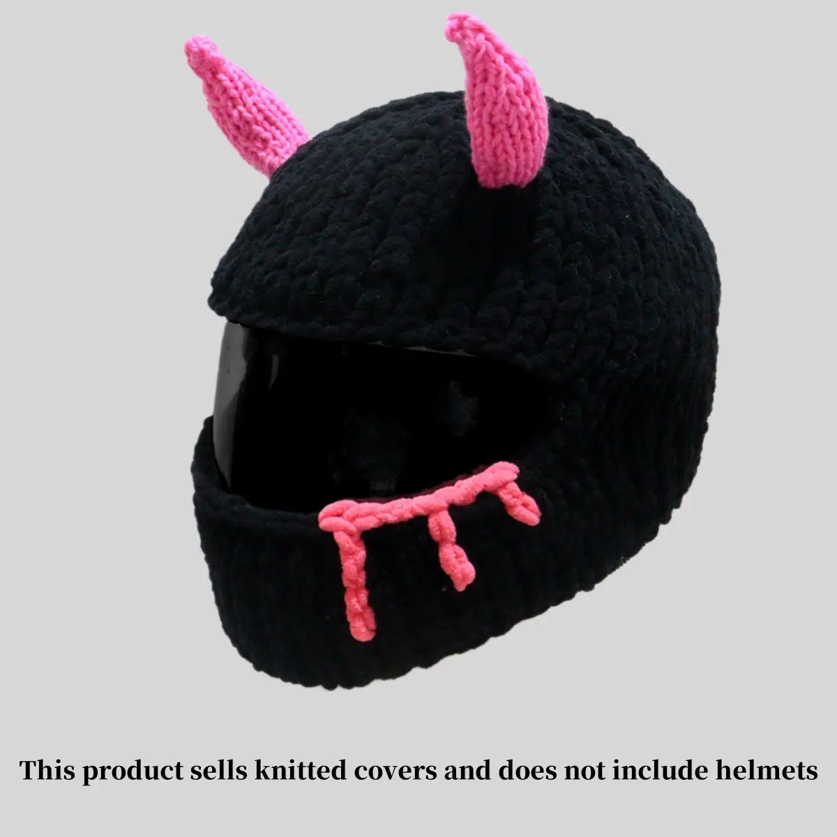 Universal Devil Horn Knit Helmet Cover, Stretch Decor Skin for Ski Snowboard Motorcycle Helmets, Durable and Stylish Protection, Fit Various Sizes