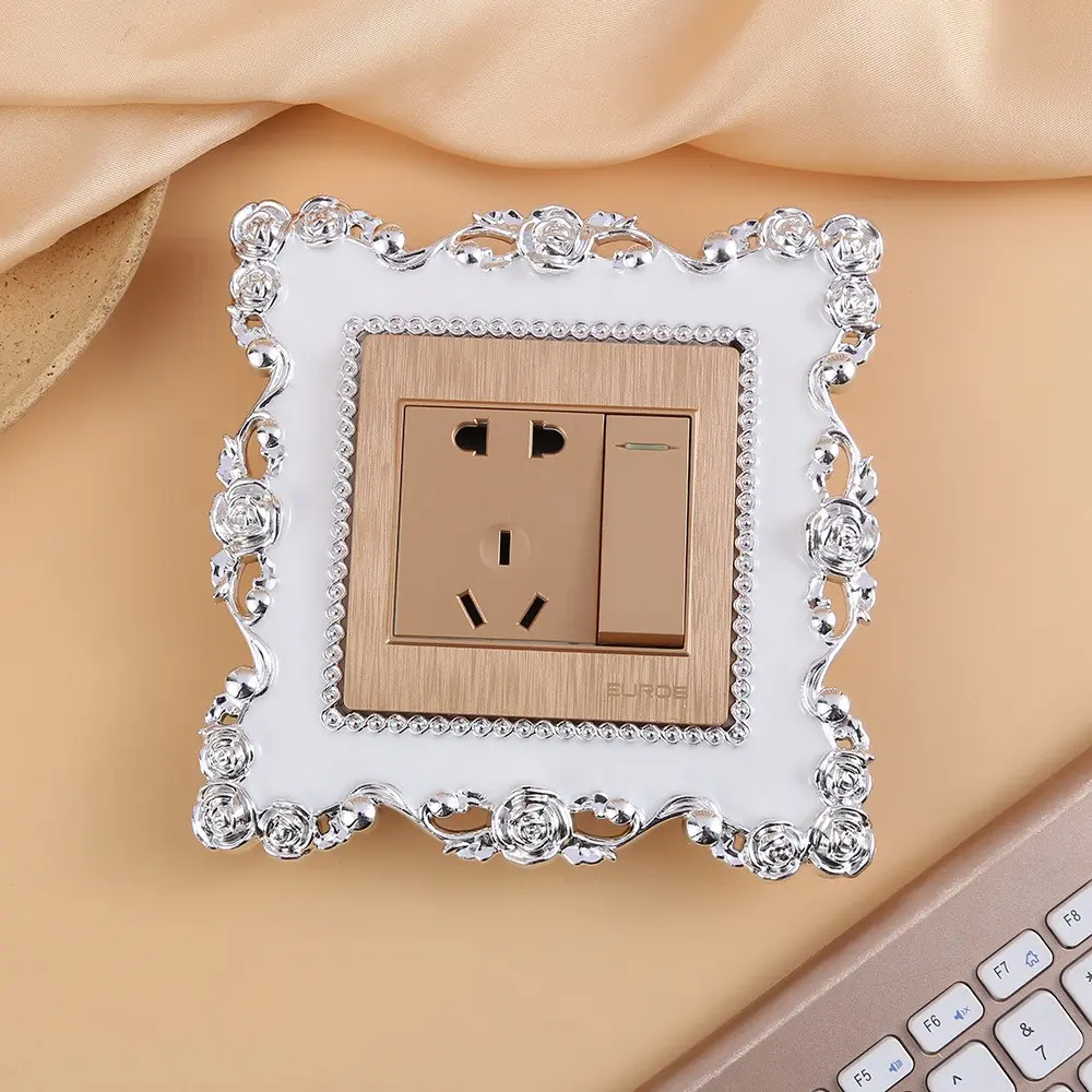 Floral Pattern Light Switch Sticker, Decorative Switch Protector, Home Decoration Switch Sticker, Living Room Wall Decor Switch Cover, Sticker Decal