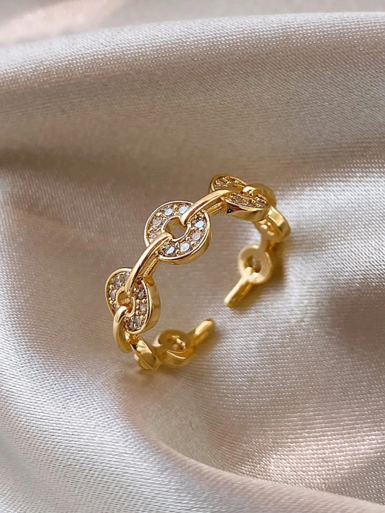 Trendy Feng Shui Money Ring for Women, Luxury Open Design Index Finger Ring, Attractive Random Print Jewelry, All-Season Accessory