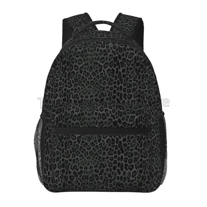 Black Leopard Print Travel Backpacks School Bag Lightweight Student Bookbag Unisex Laptop Daypack for Travel Hiking Camping