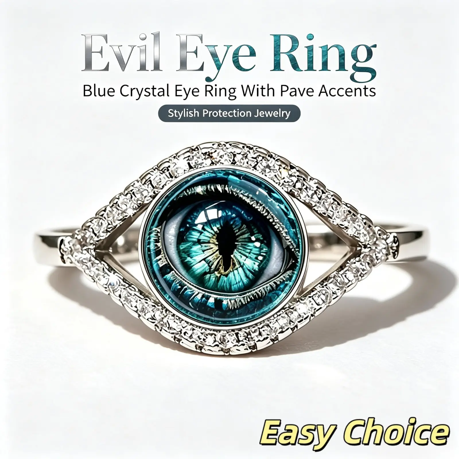 Women’s Dragon‑Eye Pattern Fashion Ring, Hand‑Crafted Exquisite Jewelry Inlaid with Sparkling Zircon, Unique Statement Finger Band for Daily Wear & Special Occasions